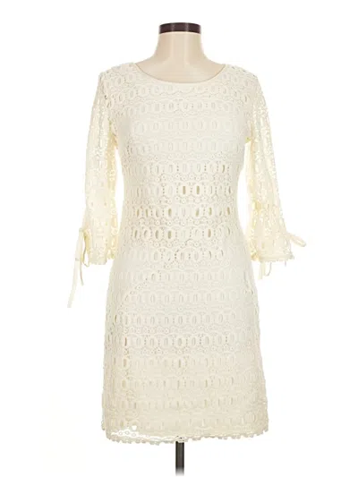 Pre-owned Karin Stevens Cocktail Dress In White