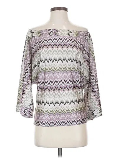 Pre-owned Karina Grimaldi 3/4 Sleeve Blouse In Purple