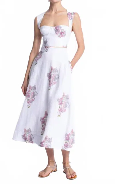 Karina Grimaldi Ada Skirt In Multi Floral In White