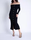 Karina Grimaldi Alana Knit Midi Dress In Black