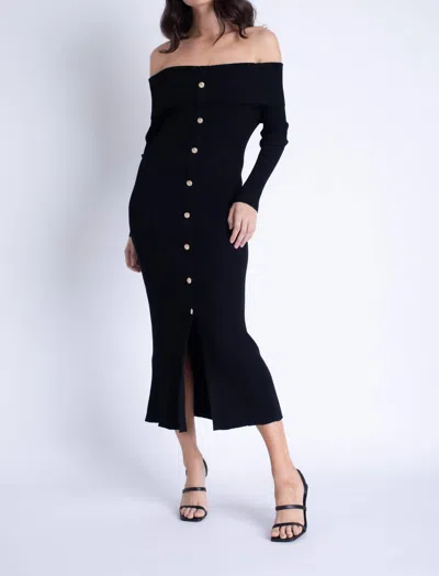 Karina Grimaldi Alana Knit Midi Dress In Black