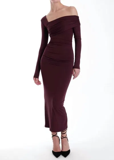 Karina Grimaldi Alex Maxi Dress In Merlot In Brown