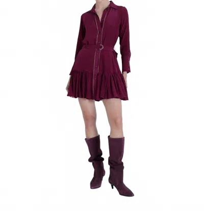 Karina Grimaldi Alexis Chain Mini Dress In Cherry In Burgundy