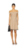 Karina Grimaldi Amaya Mini Knit Dress In Beige