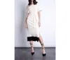 Karina Grimaldi Amber Off Shoulder Knit Midi Dress In Winter White In White