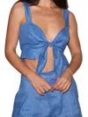 Karina Grimaldi Ana Solid Top In Blue In Blue