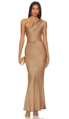 Karina Grimaldi Angelique Midi Dress In Mocha