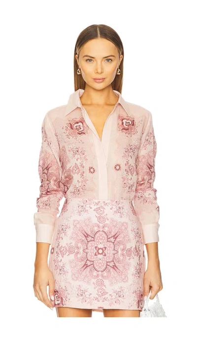 Karina Grimaldi Antoinette Print Blouse In Blossom Paisley