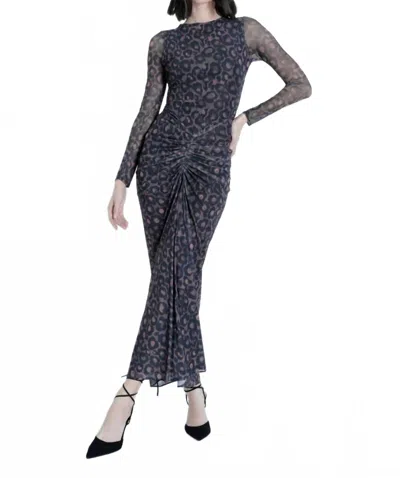 Karina Grimaldi Ariana Mesh Print Maxi Dress In Animal In Multi