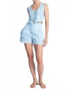 Karina Grimaldi Aruba Embroidered Shorts In Aqua In Blue