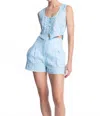 Karina Grimaldi Aruba Embroidered Vest In Aqua In Blue