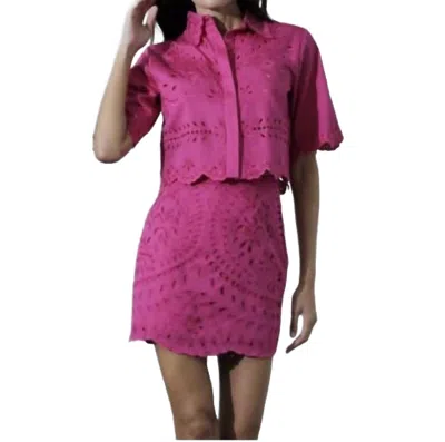Karina Grimaldi Atlanta Lace Skirt In Hot Pink