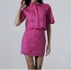 Karina Grimaldi Atlanta Lace Skirt In Hot Pink In Pink