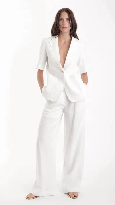Karina Grimaldi Aven Linen Blazer In White
