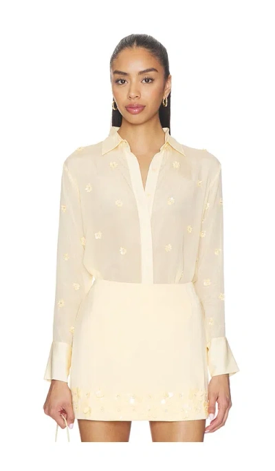 Karina Grimaldi Ayla Embroidered Shirt In Yellow