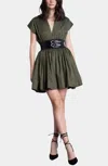 Karina Grimaldi Briar Mini Dress In Juniper In Grey