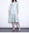 KARINA GRIMALDI CHIARA LACE MIDI DRESS IN AQUA