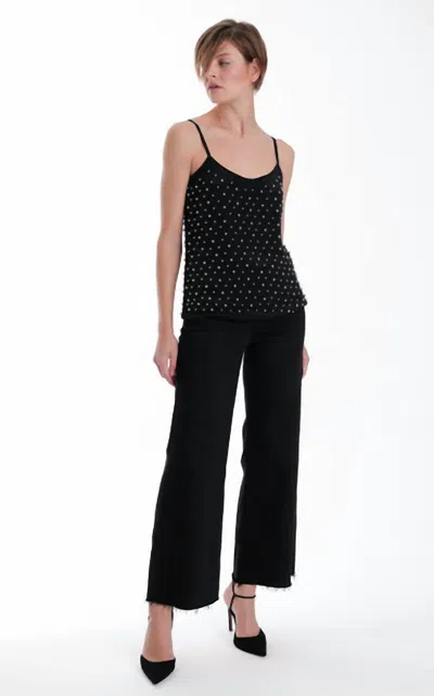 Karina Grimaldi Chloe Beaded Top In Black