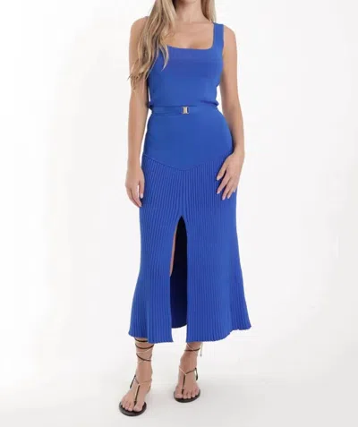Karina Grimaldi Ciara Knit Skirt Set In Royal Blue
