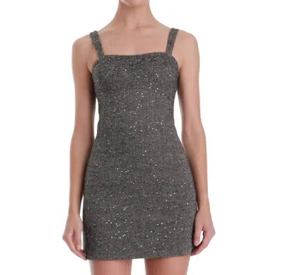 Karina Grimaldi Clara Mini Dress In Sequin Tweed In Gray