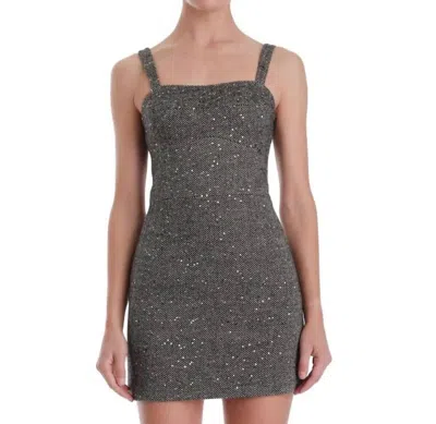 Karina Grimaldi Clara Sequin Tweed Mini Dress In Grey