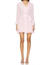 Karina Grimaldi Daphne Solid Mini Dress In Pink