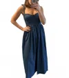 Karina Grimaldi Denim Midi Dress In Blue In Blue