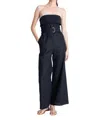 Karina Grimaldi Dove Linen Jumpsuit In Black