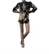 Karina Grimaldi Felicity Blouse In Black In Multi