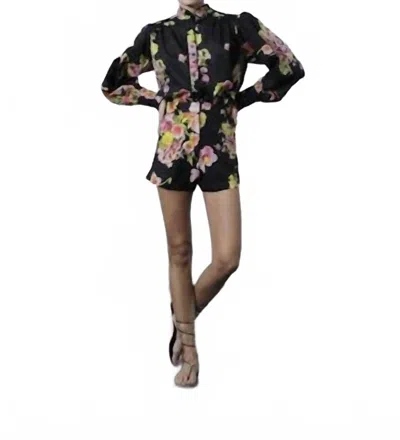 Karina Grimaldi Felicity Blouse In Black In Multi