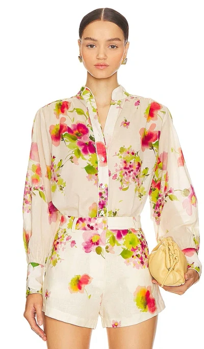 Karina Grimaldi Felicity Print Blouse In Multi