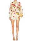Karina Grimaldi Floral Print Top In White In White