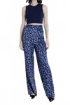 Karina Grimaldi Gabriella Print Pants In Navy Bloom In Blue