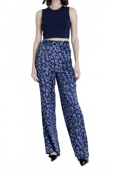 Karina Grimaldi Gabriella Print Pants In Navy Bloom In Blue