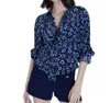 Karina Grimaldi Gabriella Print Top In Navy Bloom In Multi