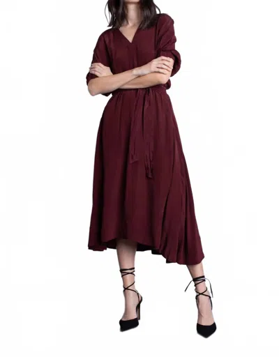 Karina Grimaldi Galilea Solid Dress In Malbec