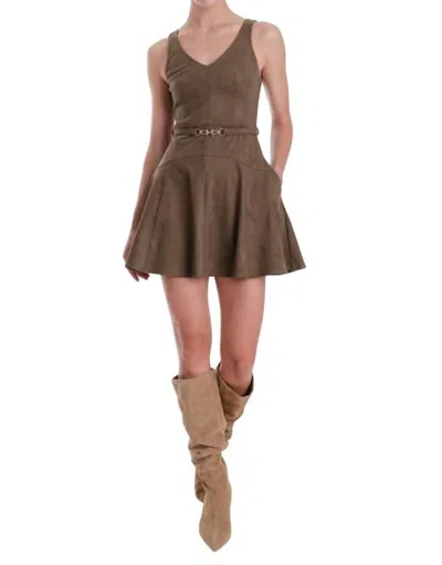 Karina Grimaldi Hanna Mini Dress In Olive In Brown