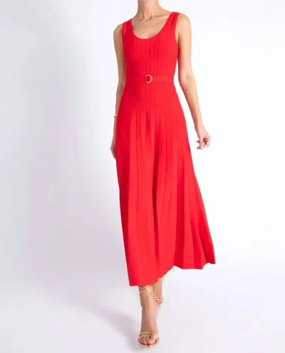 Karina Grimaldi Ingrid Knit Midi Dress In Ruby In Red