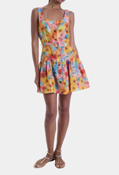Karina Grimaldi June Print Mini Dress In Blossom Mist In Multi