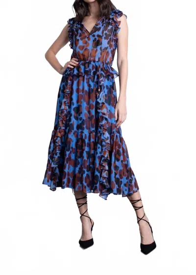 Karina Grimaldi Karolina Print Midi Dress In Floral Animal