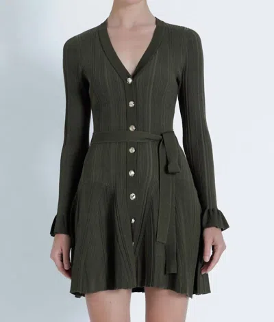 Karina Grimaldi Laurel Knit Mini Dress In Army In Green