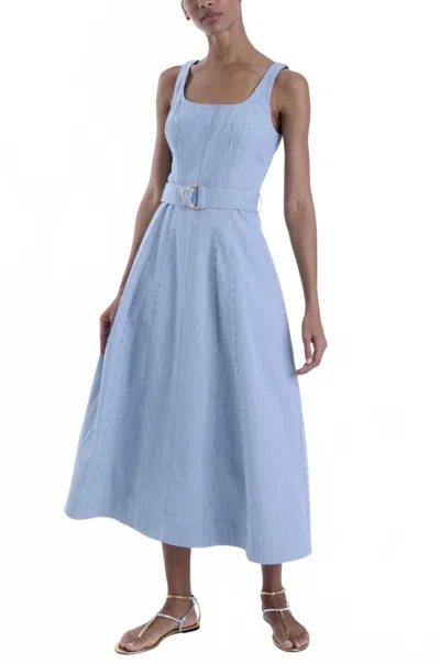 Karina Grimaldi Lilliana Denim Maxi Dress In Blue