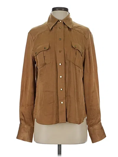 Pre-owned Karina Grimaldi Long Sleeve Blouse In Brown
