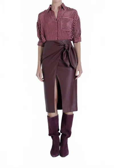 Karina Grimaldi Malaga Striped Top In Cherry In Red