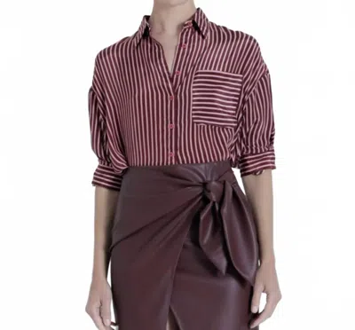 Karina Grimaldi Malaga Striped Top In Cherry Stripe In Red