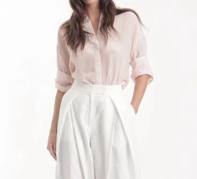 Karina Grimaldi Malaga Button-up Shirt In Pink Stripe