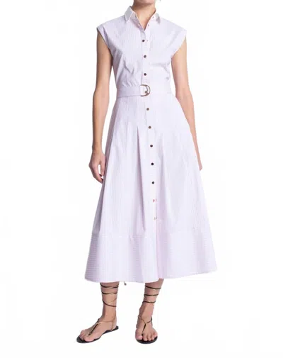 Karina Grimaldi Mara Stripe Dress In Pink Stripe In Blue