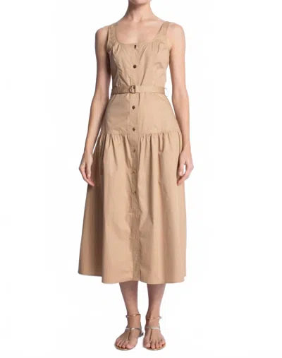 Karina Grimaldi Maraya Poplin Midi Dress In Beige In Neutral