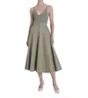 Karina Grimaldi Maria Knit Maxi Dress In Khaki In Green