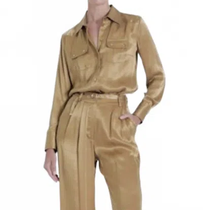 Karina Grimaldi Mariana Blouse In Camel In Multi